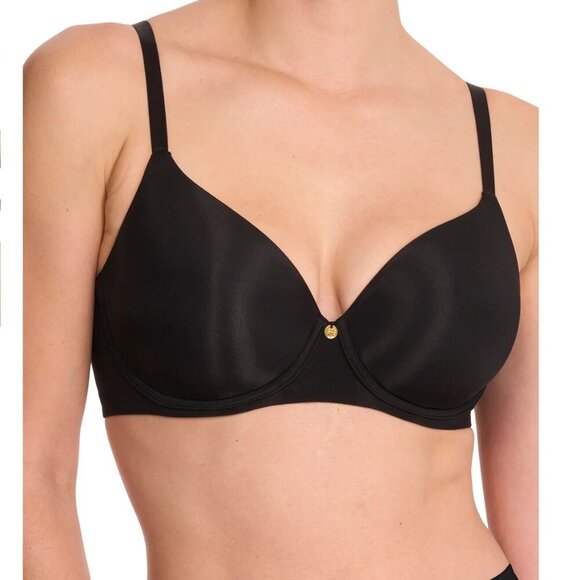 NWT Natori Cloud Comfort Back Smoothing T-Shirt Bra in Black Size 34DD - Picture 1 of 6